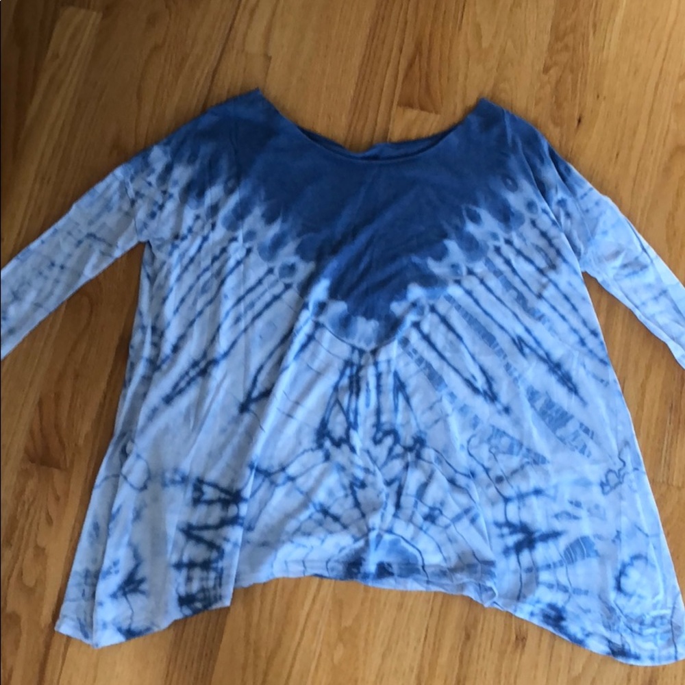 Free People Off the shoulder tie die long sleeve